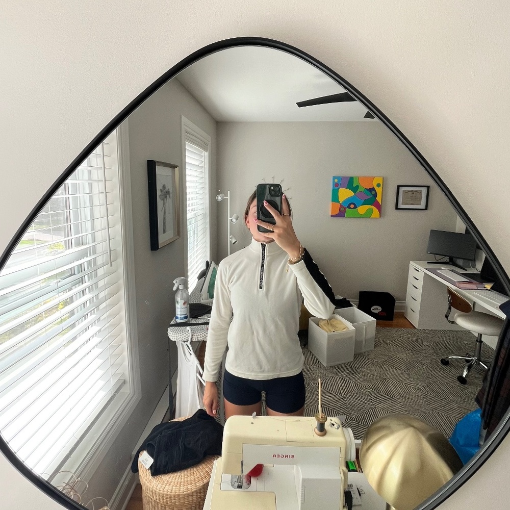 ORAGE white half zip polar light fleece